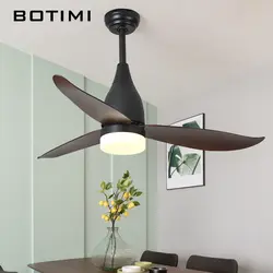 BOTIMI Nordic светодиодный потолочный вентиляторы с подсветкой для гостиная 220 В белый Ventilateur синий потолочный вентилятор лампа серый Вентилятор