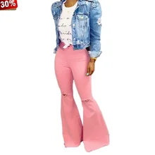 Женские джинсы больших размеров, летние, с дырками, с высокой талией, на молнии, летающие, расклешенные, длинные джинсовые штаны, в стиле хип-хоп, уличная одежда, длинные джинсы штаны