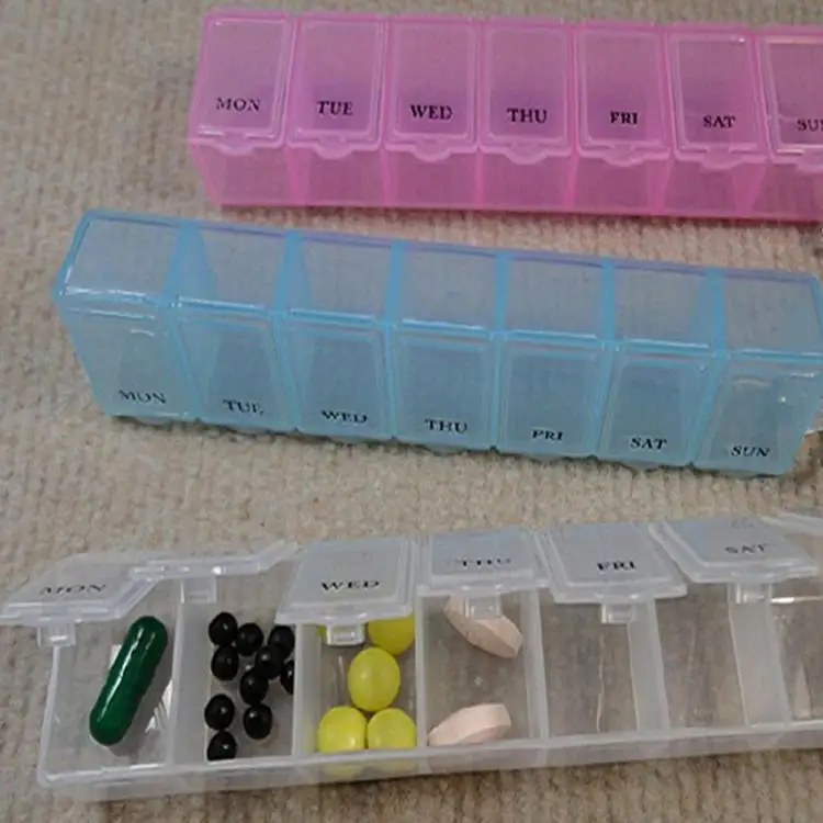 

7 Days Weekly Tablet Pill Medicine Box Holder Storage Organizer Container Case Pill Box Plastic Home Tablets Pills Storage