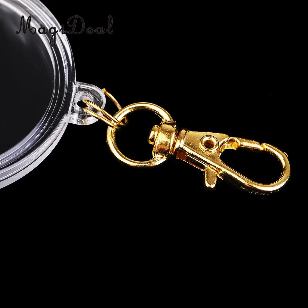 40mm Portable Coin Display Storage Box Key Ring Keychain DIY Photo Frames #1