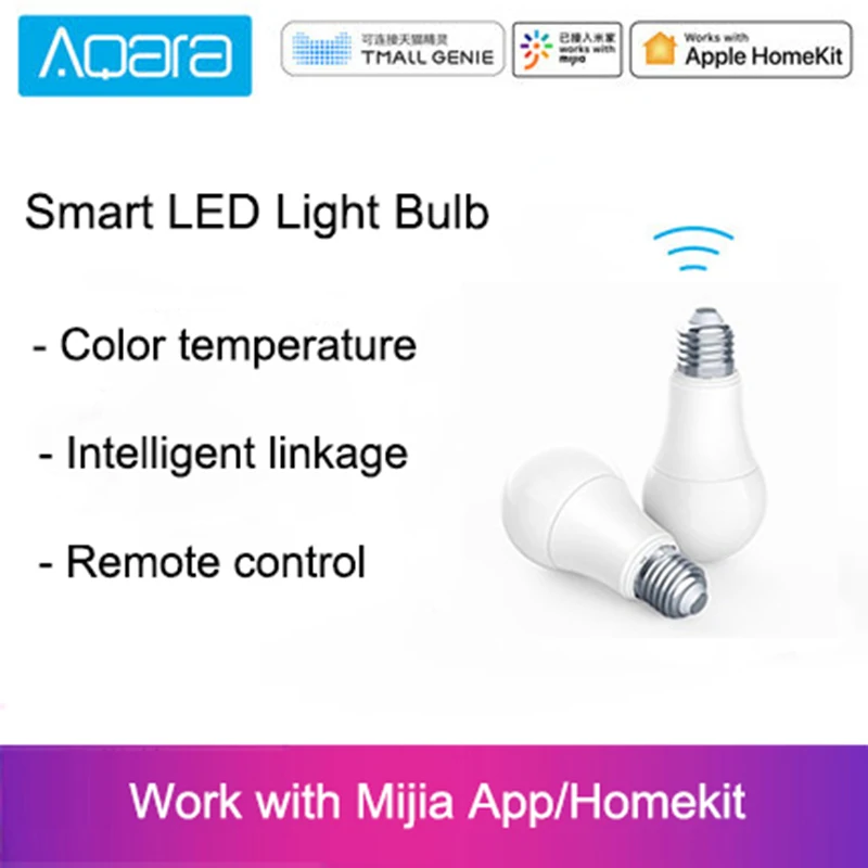 

Original Aqara 9W E27 2700K-6500K 806lum Smart White Color LED Bulb Light Work With Home Kit And MIjia app