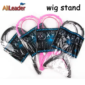 

Top 10Pcs Stable Durable Wig Stand For Beauty Salon Use Plastic Folding Wig Hat Cap Display Holder Stand Tool Pink Black Color