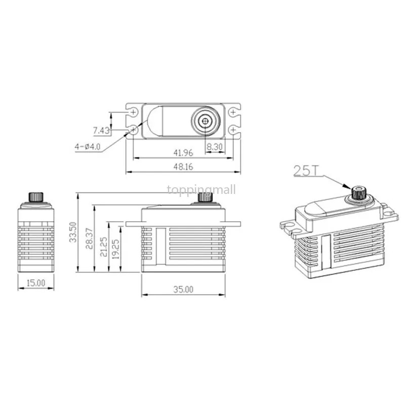 KINGMAX CLS4406HHV 43g 6 kg.cm Цифровой Металлический Редуктор Мини сервопривод полный CNC