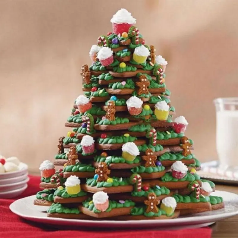 

New Christmas Five-pointed Star Plastic Cookie Biscuit Mold Six-piece Kitchen Cookie Tools