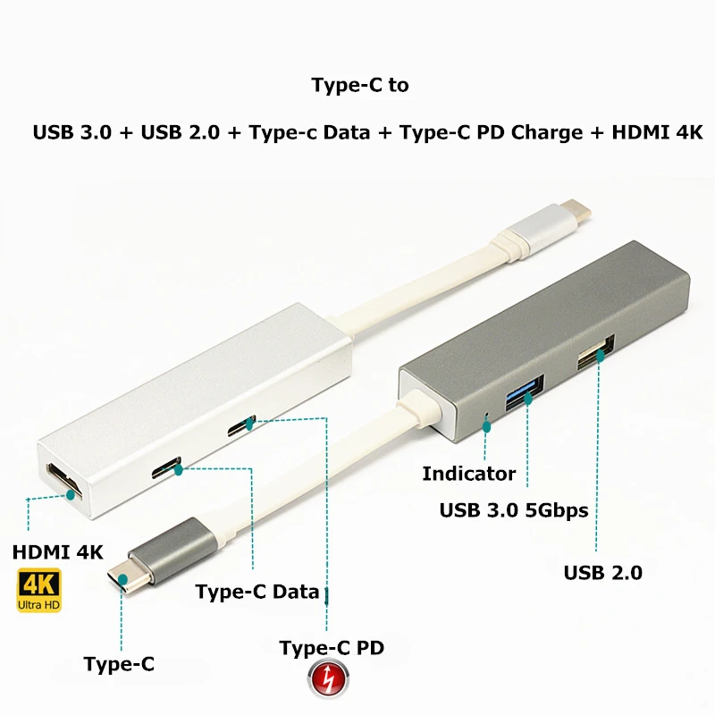 Ранкман Тип C USB C к HDMI тип-c USB 3,0 2,0 конвертер USB 3,1 к HDMI концентратор Кабель-адаптер для Macbook Chromebook samsung S9