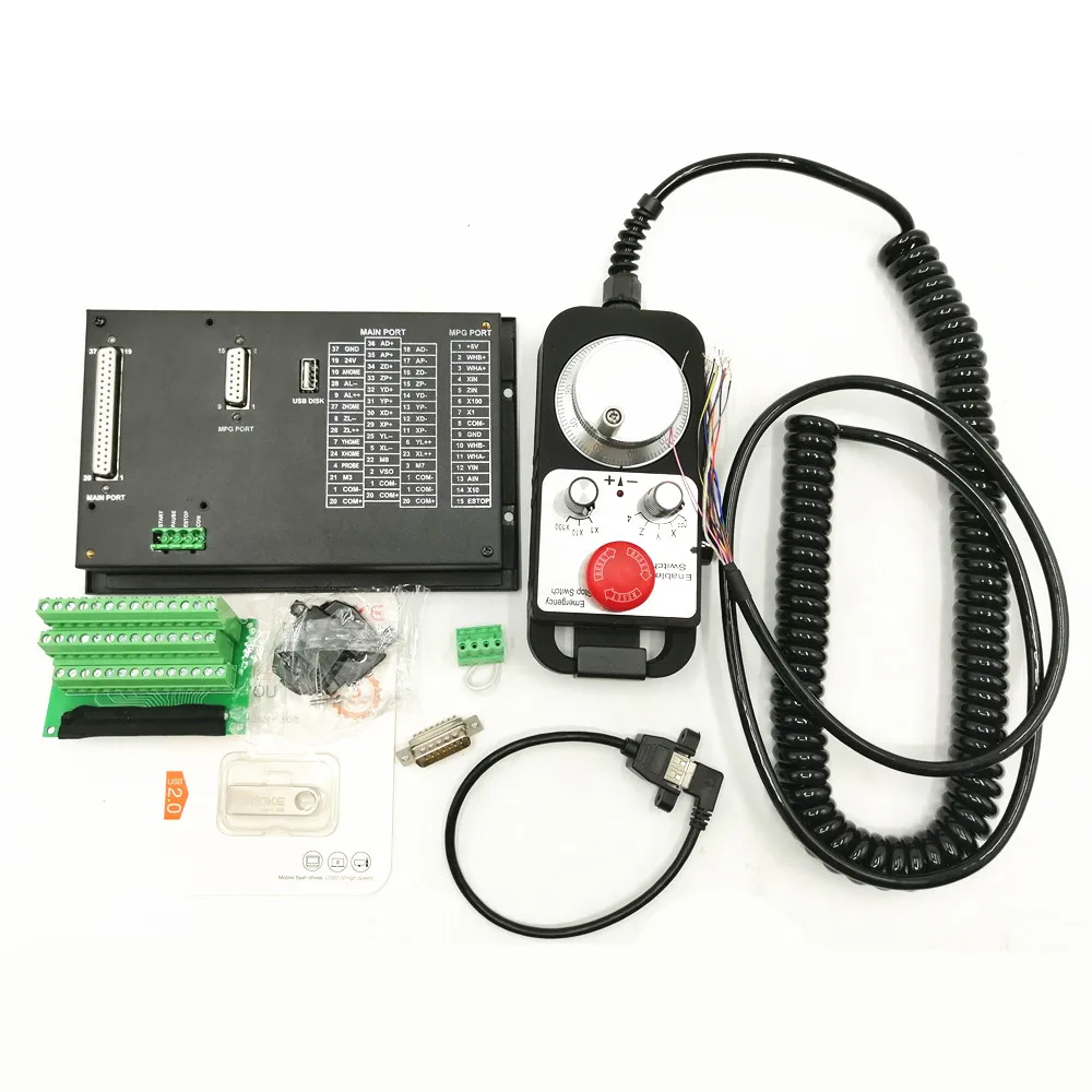  Actualizado DDCSV3.1 3/4 axis 500KHz código G controlador fuera de línea + volante todas las cajas 
