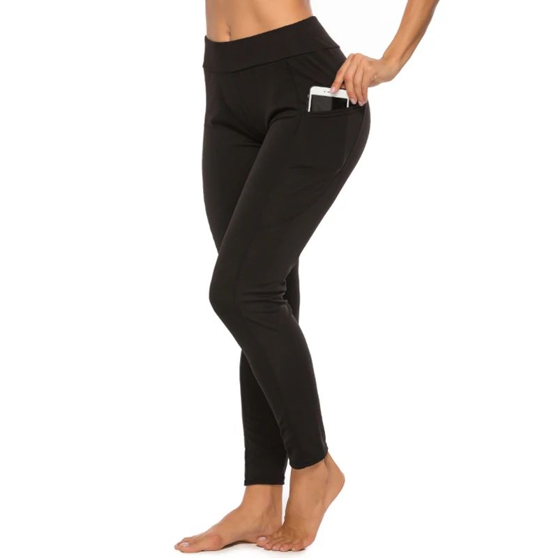 New Fitness Women's Leggings Push Up Women High Waist Pocket Workout Leggins 2019 Fashion Casual Leggings Mujer Long Pants Black