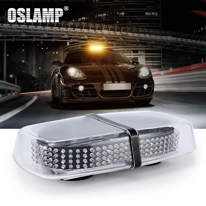 Oslamp 1pc LED Warning Light Yellow Amber Flashing Light Auto Magnetic Suction Strobe Light for Fog