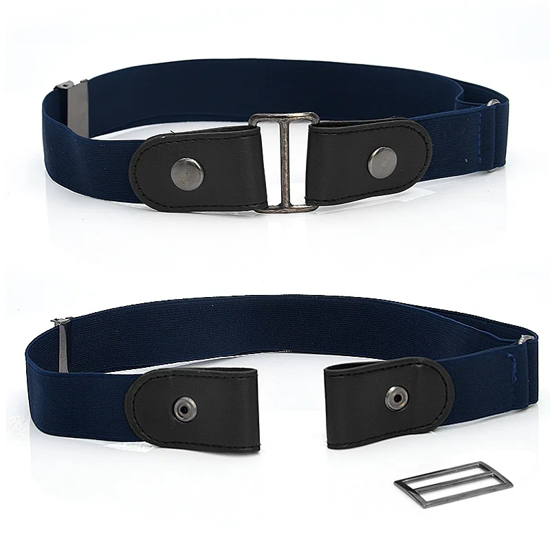 dark blue Горячая Распродажа эластичный пояс без пряжки высокого качества для женщин и мужчин унисекс пояс для джинсовых брюк платья регулируемый ремень - Цвет: dark blue