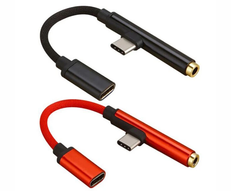 

Usb Type C Adapter Charger Audio Cable 2 In 1 Type-C To 3.5mm Jack Headphone Aux Converter for Samsung Note9 Xiaomi HTC Huawei