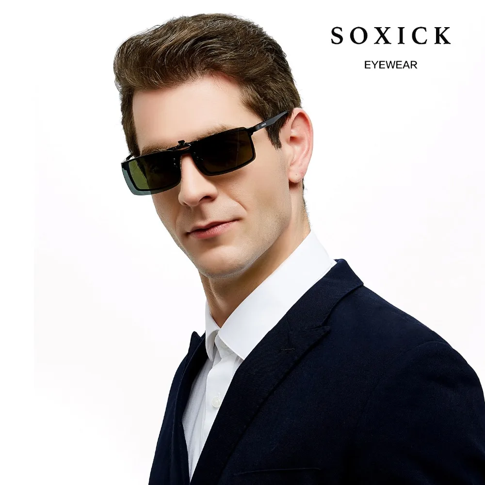 Soxick Sunglasses Eyeglasses Clip Anti-Blue Polarized Glasses Lens Fashion Brand Design Lightweight Unisex UV Anti-Glare Eyewear