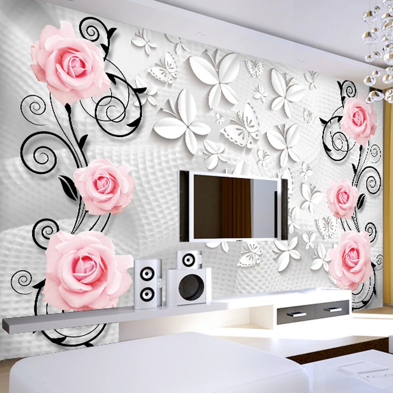 Modern Luxury wallpaper 3D wall mural papel de parede 3d photo wall paper flower contact paper papel de parede 3d  papel parede
