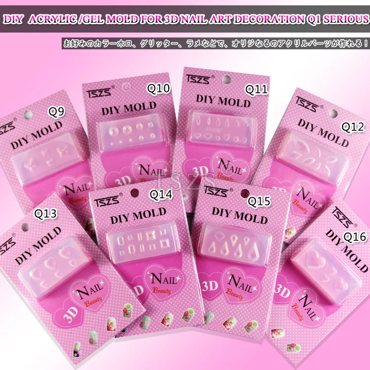 Harga 8 Pcs lot Q Series (Q1 Q16) 3D Desain Campuran Acrylic Nail Art Cetakan Tips Dekorasi DIY Gaya Yang Berbeda Transparan Beli 8 Pcs lot Q Series (Q1 Q16) 3D Desain Campuran Acrylic Nail Art Cetakan Tips Dekorasi DIY Gaya Yang Berbeda Transparan