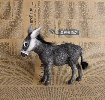 

cute gray simulation donkey toy lifelike donkey doll gift about 13x3.5x12cm