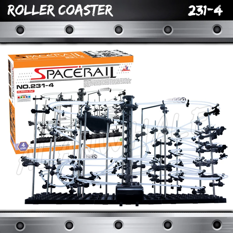 

2600cm Rail Level 4 Marble Run Race Roller Coaster Night Luminous Model Building Learning Gifts Set Rolling Steel ball Sculpture