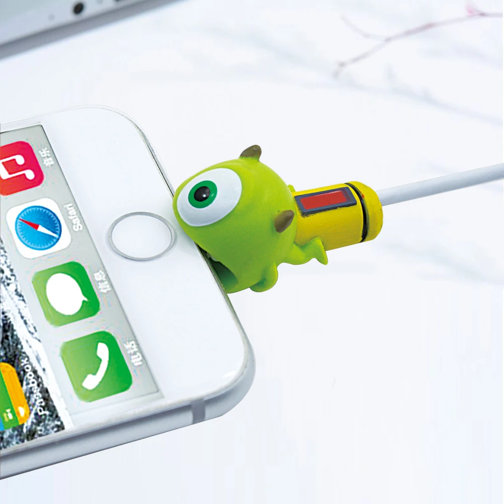 CHIPAL милый мультфильм укуса провода намотки для iPhone USB органайзер для кабеля зарядного устройства протектор животное укусы держатель телефона аксессуар