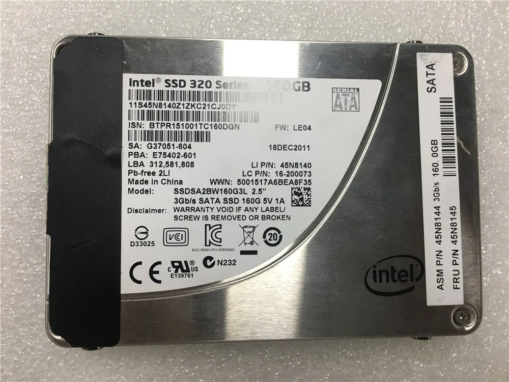 

Laptop SSD 160GB 7mm for Lenovo 45N8145 45N8144