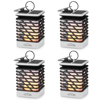 

4PCS LED Solar Street Lamps Flame Environmentally-friendly Light Waterproof Outdoor Vintage Garden Solar Light