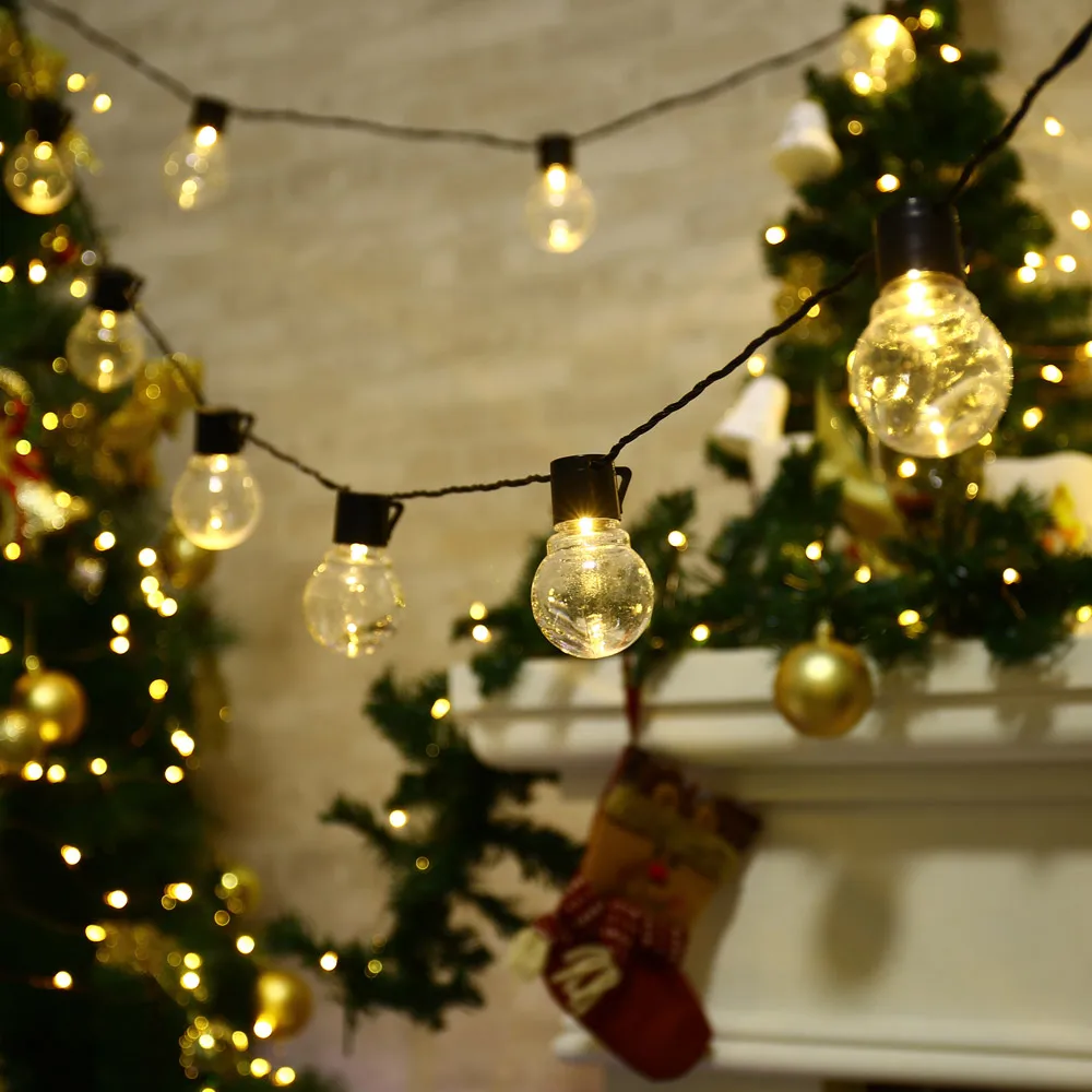 New 20 LED G45 Outdoor Globe String Lights Connectable Christmas Fairy