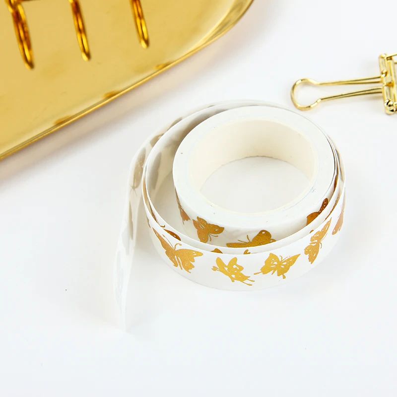 Высокое качество золото Фольга васи ленты DIY маскировки Скрапбукинг декоративные Бумага ленты наклейки Симпатичные канцелярские