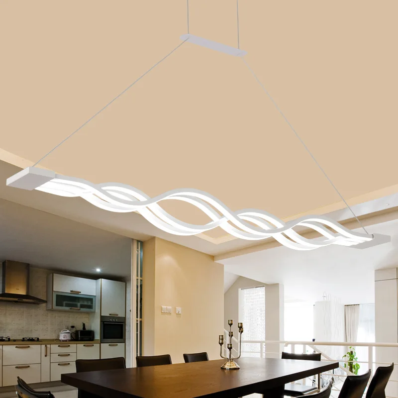 2019 творческая висит современный светодиодный свет для акриловая для ресторана + металл Висит Люстра потолочная лампа кухня освещение для