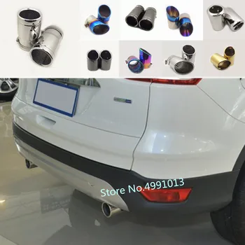 

car styling cover muffler exterior end pipe dedicate stainless steel exhaust tip tail outlet 2pcs For Ford Kuga 2013 2014 2015