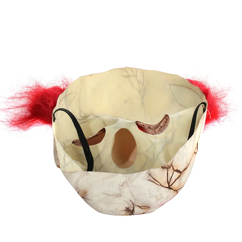 H& D страшная маска на Хеллоуин клоун латексная маска на все лицо большой рот красные волосы нос Косплей ужас маскарад маска призрак Вечерние