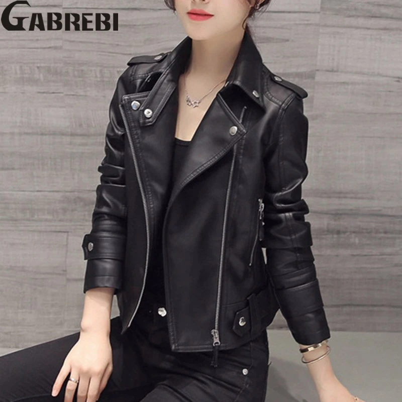 Female PU Leather Jacket,2017 New Design Spring Autumn