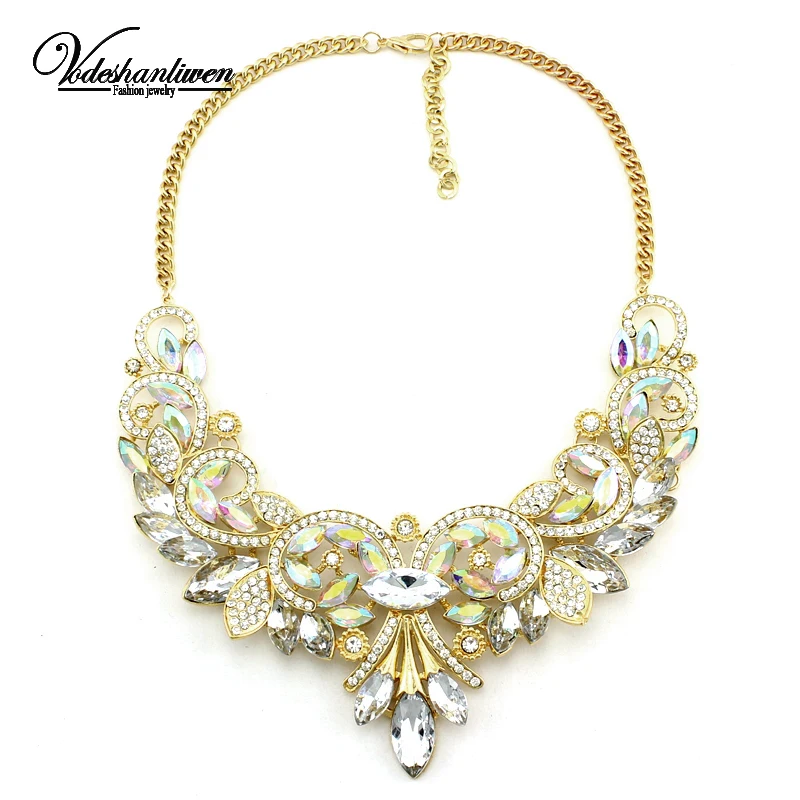 Vodeshanliwen 2016 NEW Fashion Crystal Collar Necklaces & Pendants luxury Statement Necklace