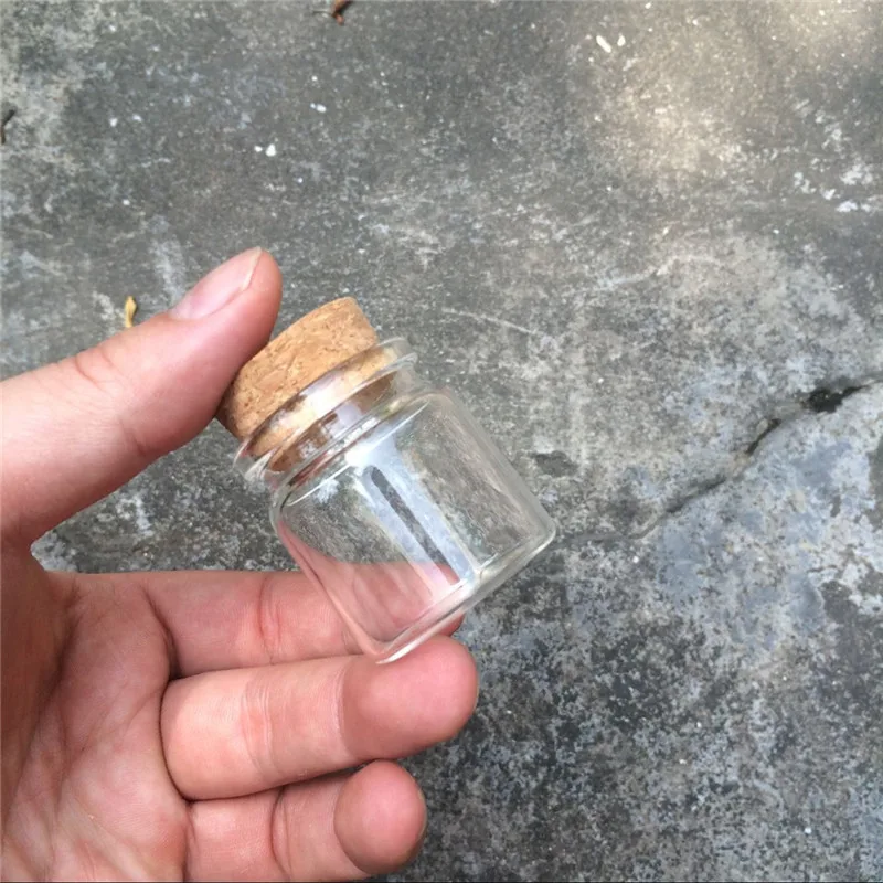 37x40x27mm 20ml Cute Glass Vials Glass Bottles with Corks Small Jars Gift Bottles 50pcs Factory