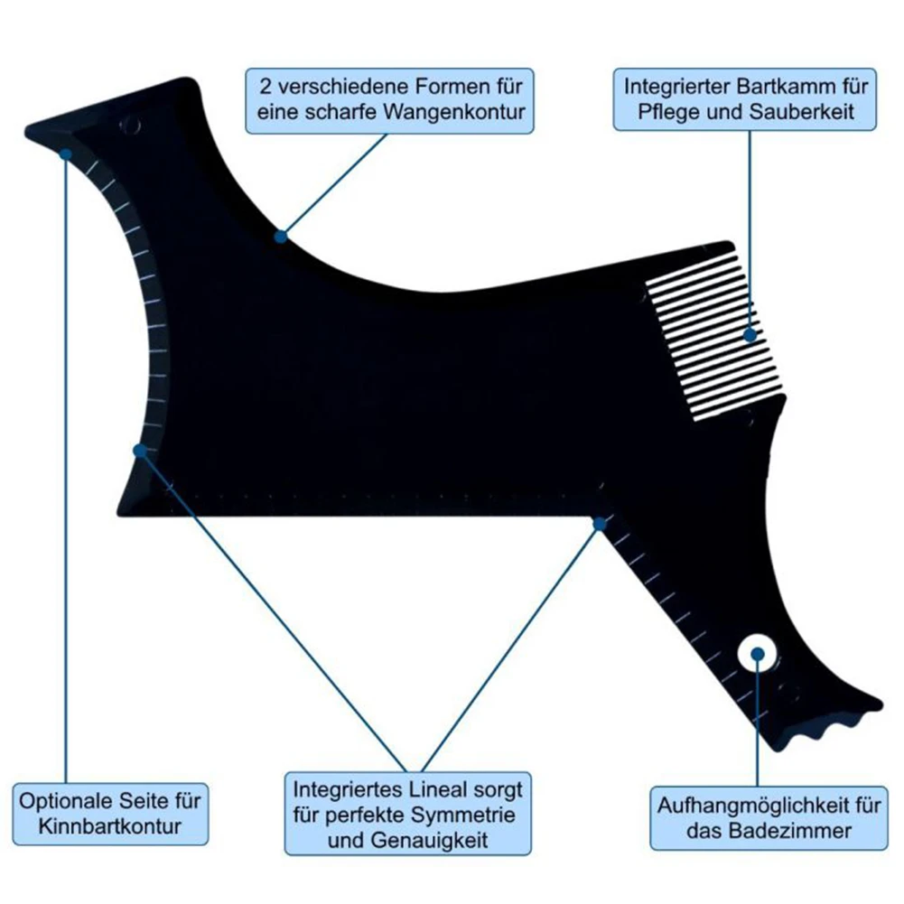 Шаблон для формирования бороды, расческа для бороды, все в одном, расческа для стрижки бороды, расчески для бороды, инструмент для красоты, шаблонный шаблон для бритья