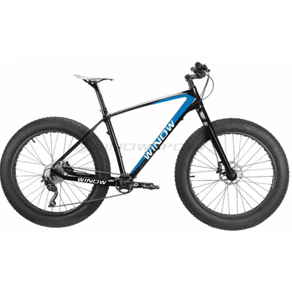 26er Fat Bike карбоновая рама для fatbike, 197 мм, заднее расстояние, снежный велосипед, размер 1" /18" 2" дюймов, углеродная рама для снежного велосипеда