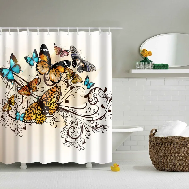Animal Printed Design Bathroom Shower Curtain 3d Shower Curtain With 12