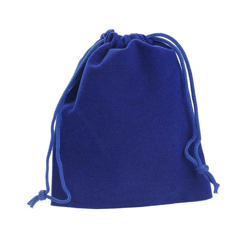 DoreenBeads Bolsa de terciopelo azul oscuro para joyería, bolso con cordón  de 12x10cm(4 3/4 \