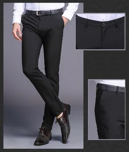 Men's Dress Pants Formal Pants Slim Fit Suit Pants Business Casual Wedding Men Black Orange Mens Trousers Linen Summer Suit Pants