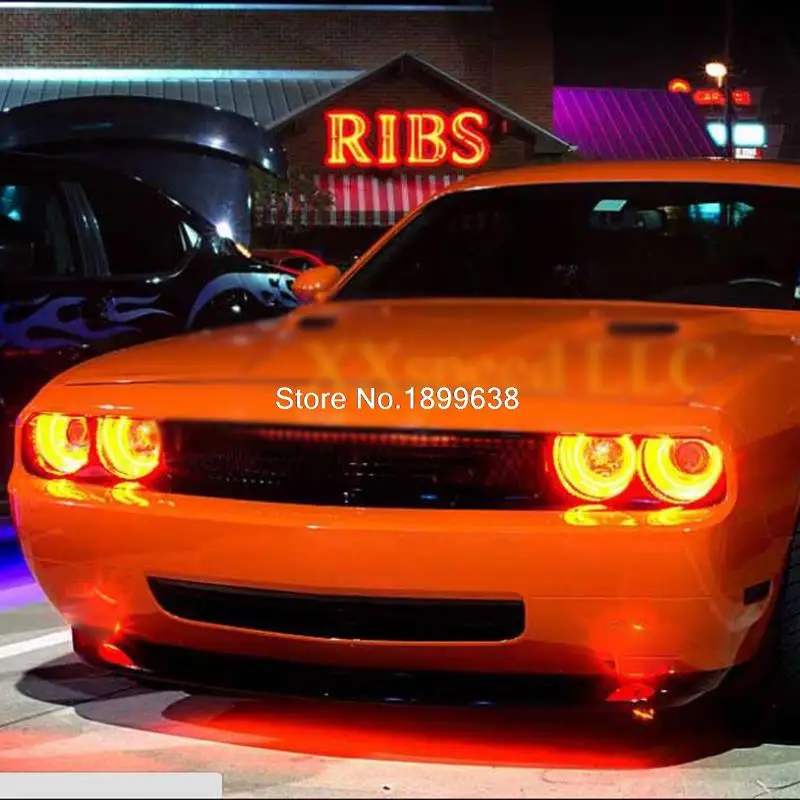Красный светодиодный налобный фонарь для Dodge Challenger 2008 2014 комплект глаз ангела|angel