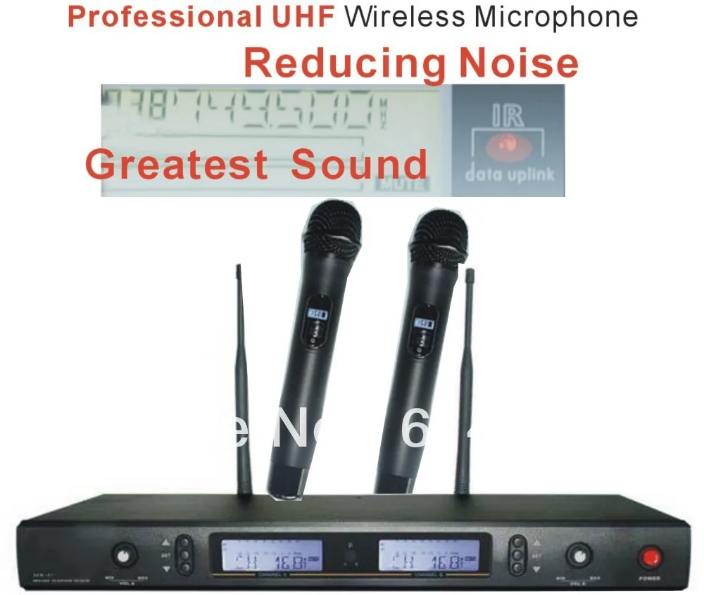 

Professional UHF Wireless Karaoke Microphone 200CH 2x Hand Held radio Mic