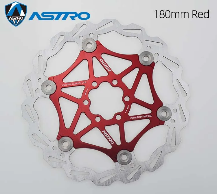 ASTRO MTB велосипед плавающий дисковый тормоз AL7075 CNC горный велосипед тормозные роторы 160 мм/180 мм/203 мм гидравлический дисковый тормоз части велосипеда - Цвет: 180 Red 1pcs