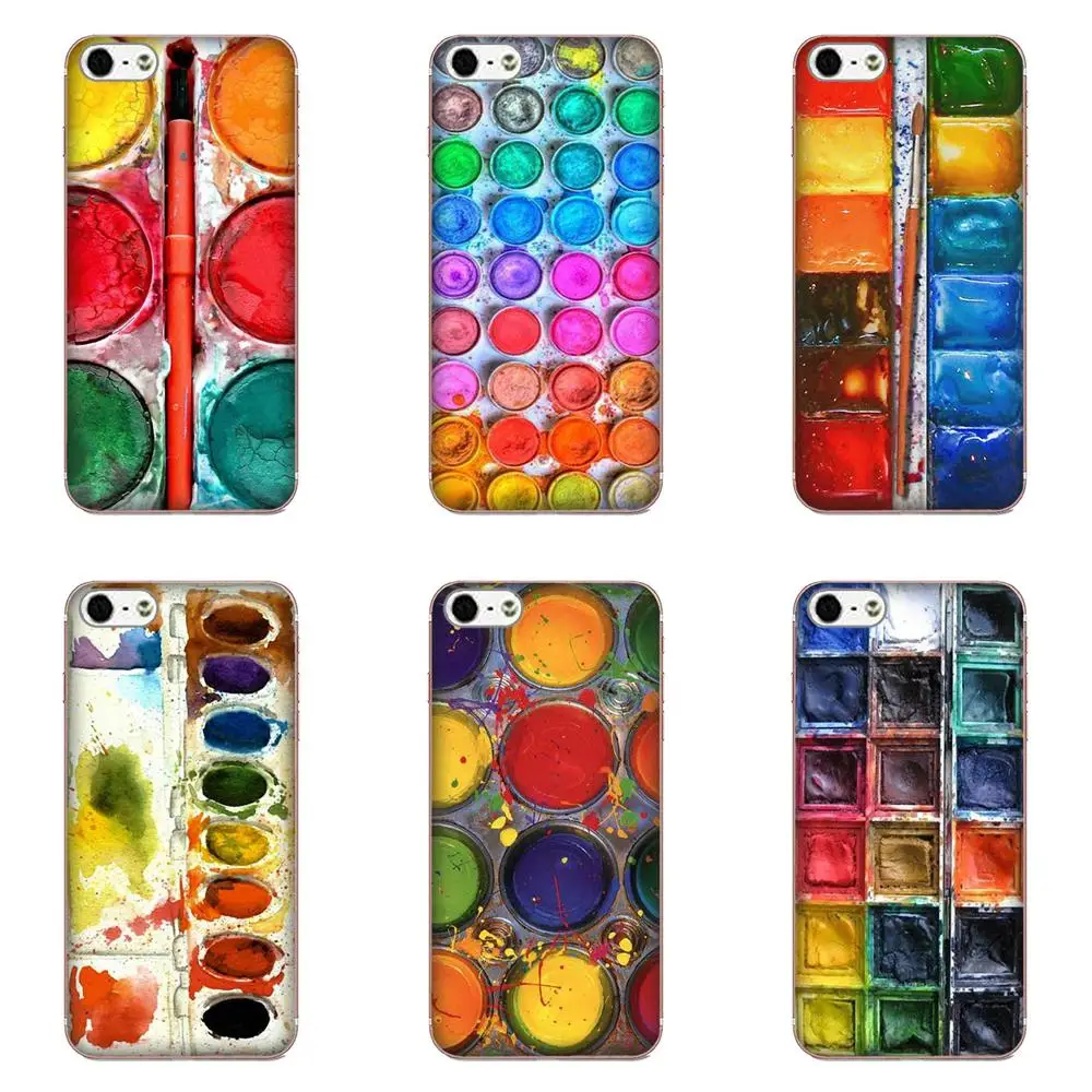 

For Galaxy J1 J2 J3 J330 J4 J5 J6 J7 J730 J8 2015 2016 2017 2018 mini Pro Soft Cell Phone Case Watercolor Paint Palette Soft