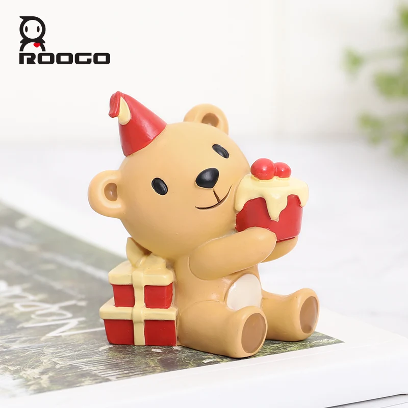 

Roogo Garden Party Decoration Accessories Mini Figurines For Flower Pot Cute Animal For Fairy House Decorative Creative Gifts