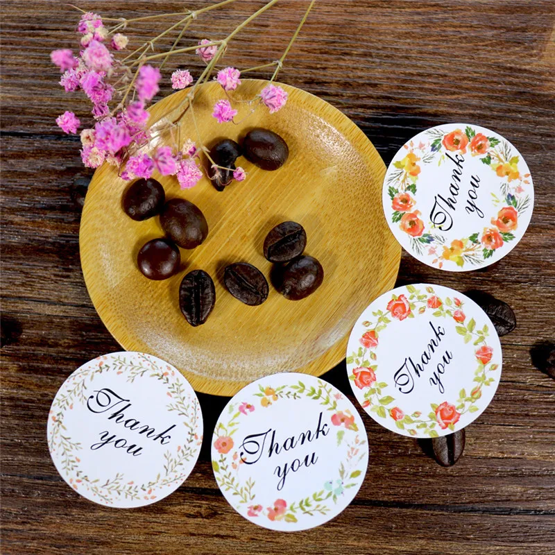 

108pcs Handmade Thank You Sticker Packaging Gift Box Sticker Dragee Candy Box Cake Kraft Paper Sticker Gift Bag Paper Wrapping