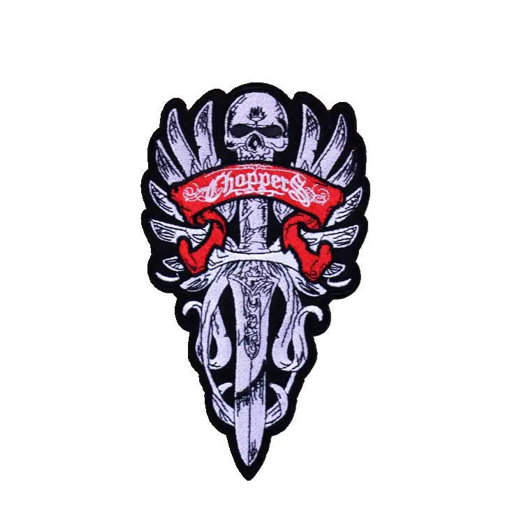 

Skeleton Sword Military Tactical Army Patch Embroidered Patches Iron on Patches for Clothes stickers applique fabric 2018new 1pc