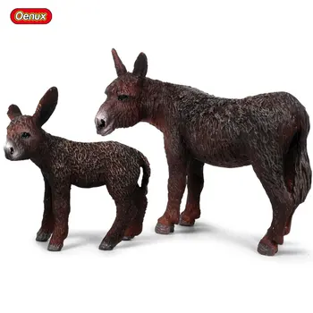 

Oenux Original Wild Donkey Simulation Animals Baby Donkey Model Action Figures Figurines Educational PVC Lifelike Toys Kids Gift