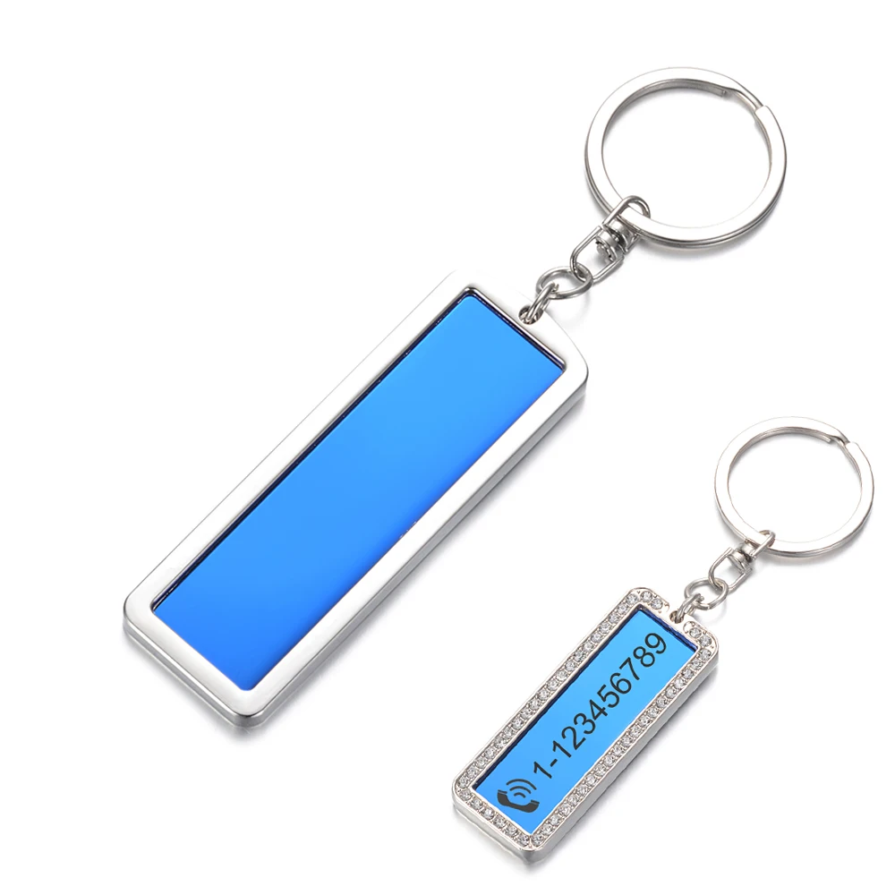 

Rectangular Tag Keychain Creative Bag Charm Pendant Men Gifts Keyring Custom LOGO Simple Keychains