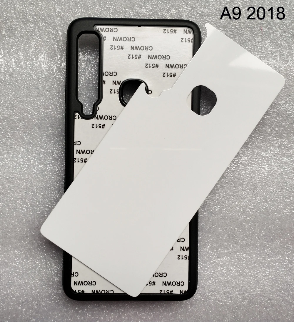 

For Samsung A9 2018 2d Rubber TPU cell phone case Sublimation print case + blank metal aluminium plate 5 pieces/ lot
