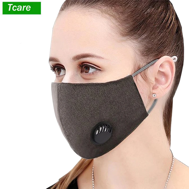 

1Pcs Unisex Cotton Breath Valve Mouth Mask Anti-Dust Anti Pollution Mask Cloth Activated carbon filter respirator Mouth-muffle