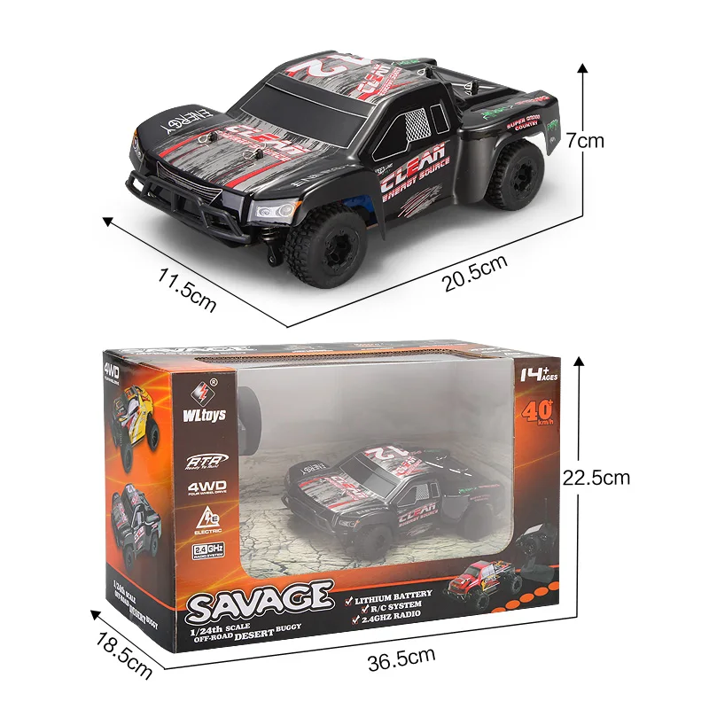 WLtoys A232 Радиоуправляемый гоночный автомобиль 1/24 2 4G электрический матовый 4WD RTR RC