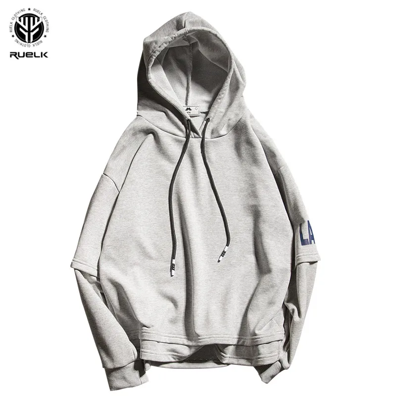 

RUELK New Mens Hoodies Brand Fashion Men Solid Color Sweatshirt Male Hoody Hip Hop Autumn Winter Men Casual Hoodies Streetwear
