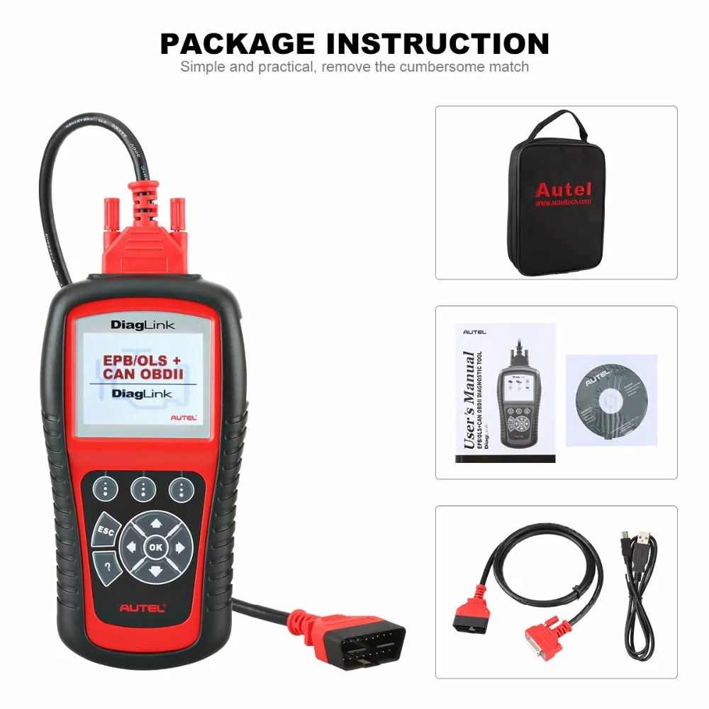 AUTEL Diaglink OBD2 сканер считывания кодов EOBD (система бортовой диагностики