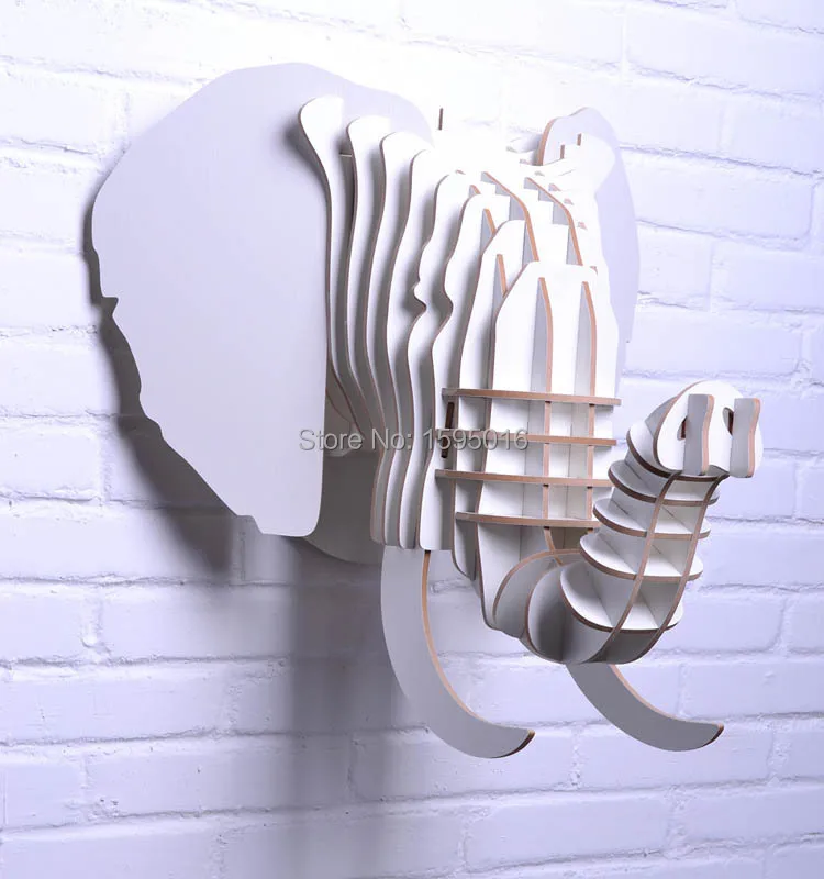 Creative home decorations!Wall animals,3D wooden elephant home decor,European African bar&restaurant ornament,unique wall art
